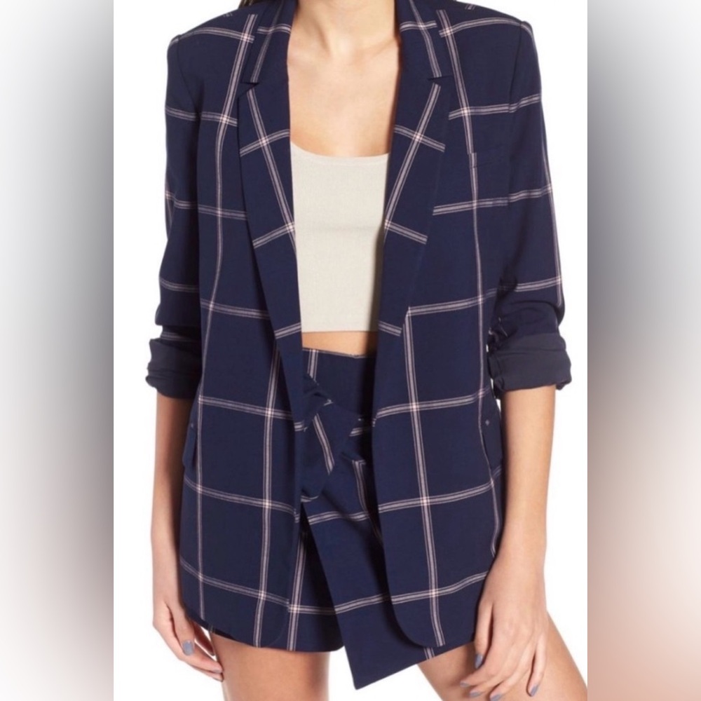 Leith Navy Blazer with Light Pink Windowpane - Picture 2 of 9